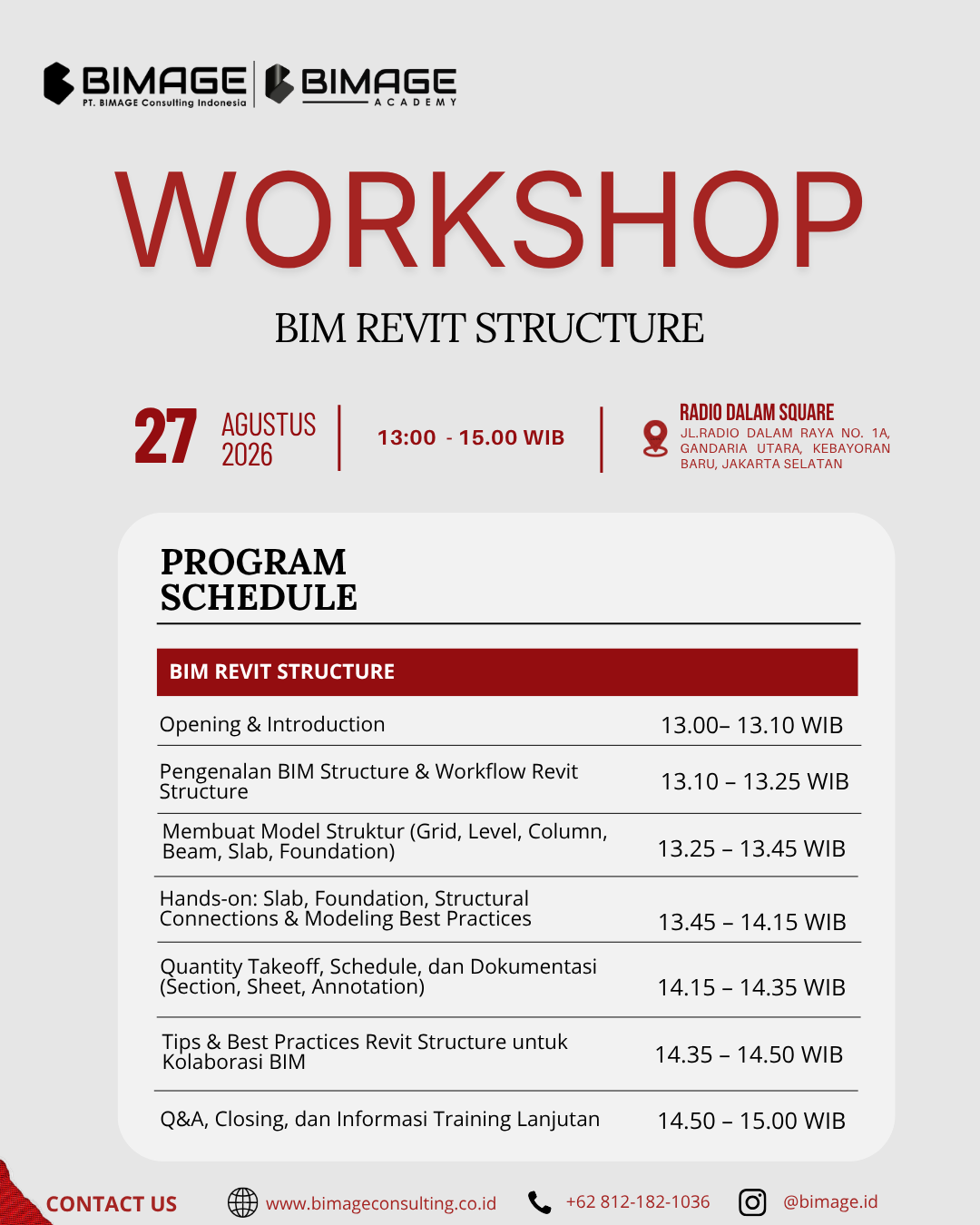 Workshop BIM Revit Structure: Bangun Model Struktur yang Akurat dan Siap Berkolaborasi