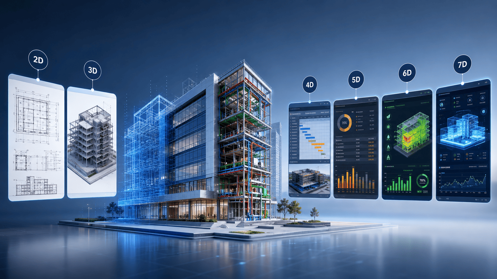 BIM Modeling 2D-3D-4D-5D-6D-7D: Penjelasan Setiap Dimensi